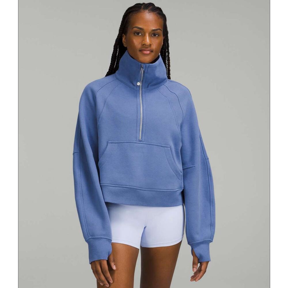 NWT Lululemon scuba oversized funnel neck HEATHERED WATER DROP XS/S RARE AUS
